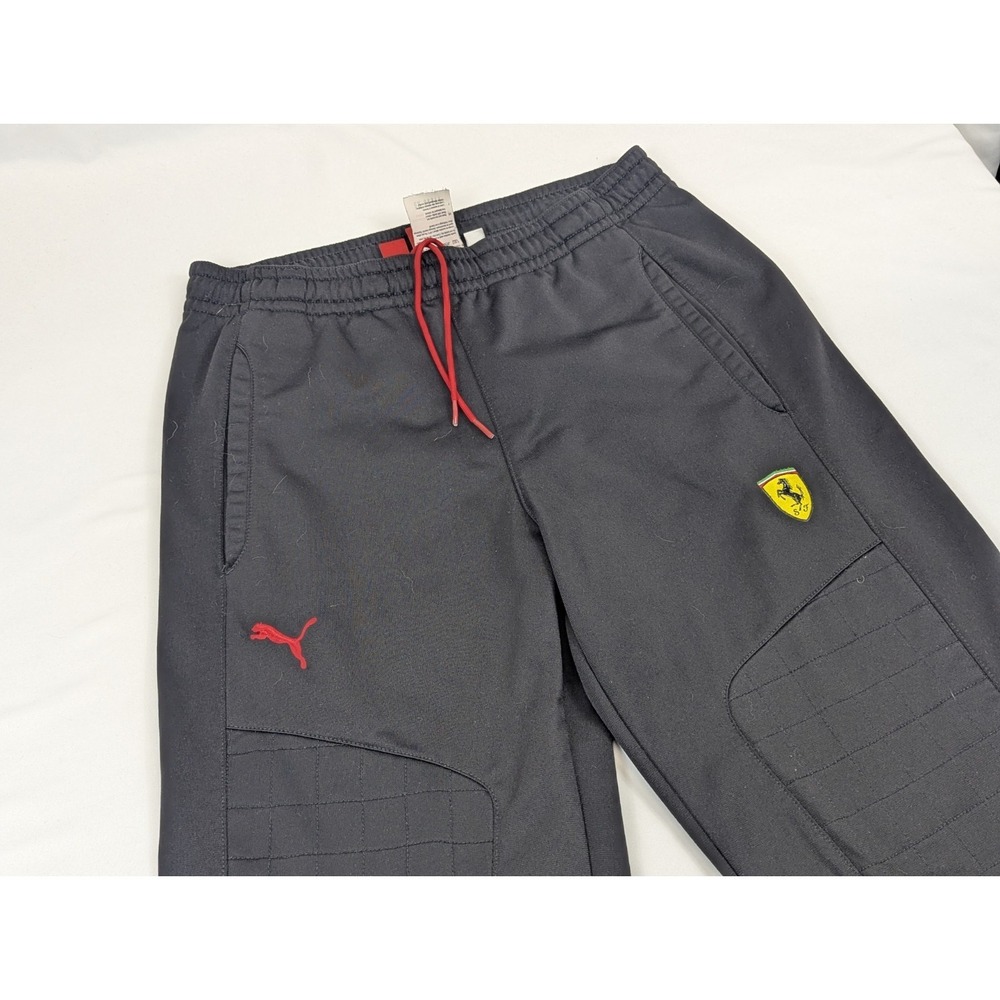 Puma Mens Small Scuderia Ferrari Sweatpants‎ Joggers Black Red Drawstring Racing